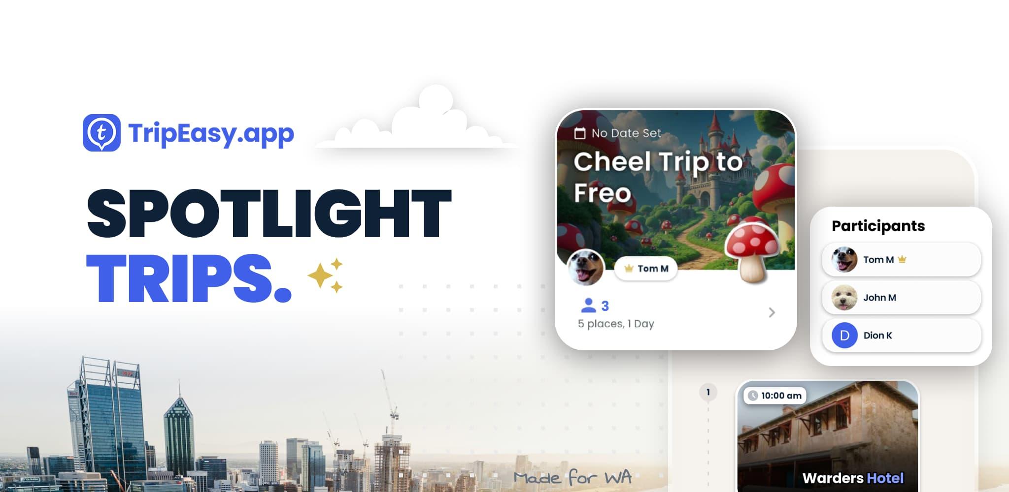 Example of a spotlighted trip itinerary on mobile